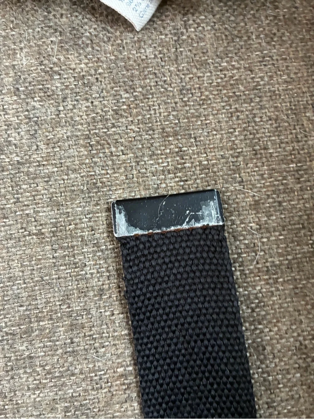 Nike Men’s Black and White Webbing Belt with Branded Buckle
